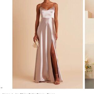 Birdy Grey Jay Dress Shiny Satin Taupe Size XS